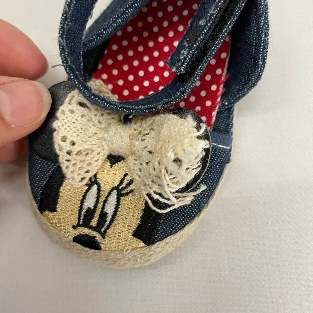 Disney Minnie Mouse 3-6 month Shoes Bow Lace Baby Infant Shoes
